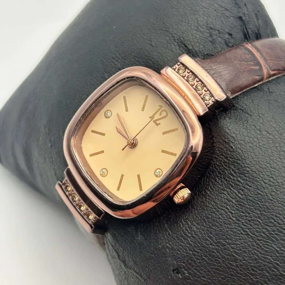 Mreurio Metallic Brown Women’s Minimalist Watch New Battery
